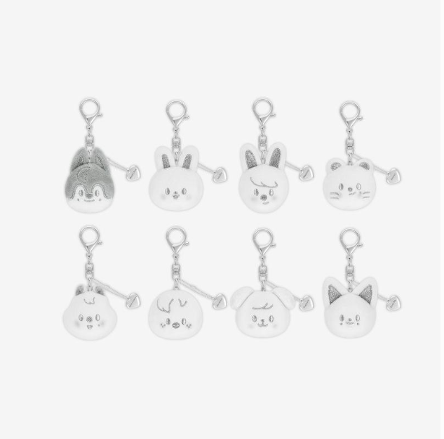 SKZOO FACE KEYRING SILVER ver. 8 type - STRAY KIDS CELEBRATE