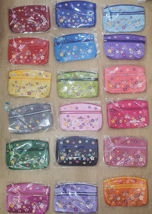 FLOWER EMBROIDERED POUCH