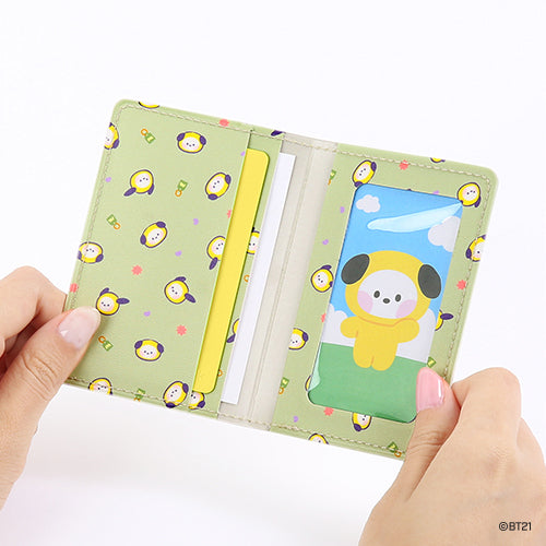 BT21 minini LEATHER PATCH CARD CASE