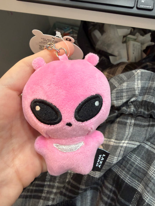 Baby alien pink plush keyring