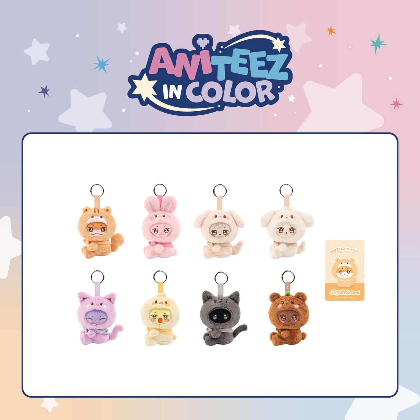 ATEEZ -MD 09. ANITEEZ X TINY PLUSH KEYRING - ANITEEZ IN COLOR POP UP OFFICIAL MD
