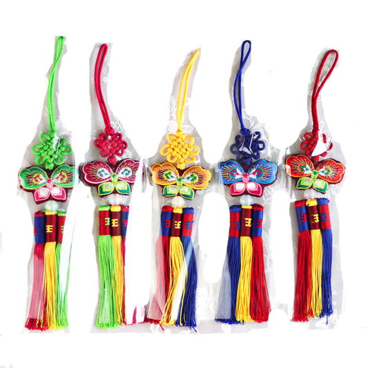BUTTERFLY 3 COLOR KNOT KEYRING