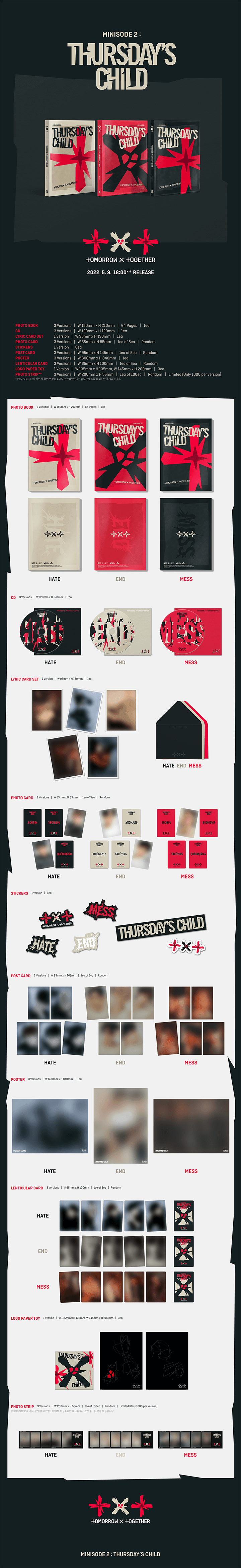 [TOMORROW X TOGETHER] 4th Mini Album [Minisode2: Thursday's Child]