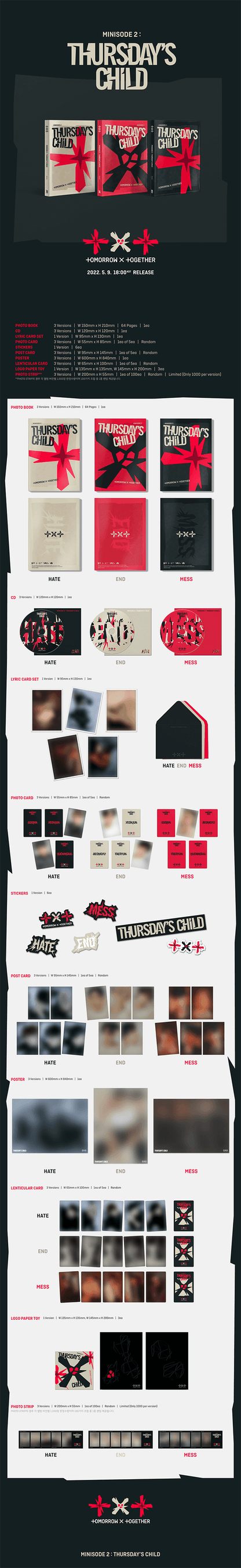 [TOMORROW X TOGETHER] 4th Mini Album [Minisode2: Thursday's Child]