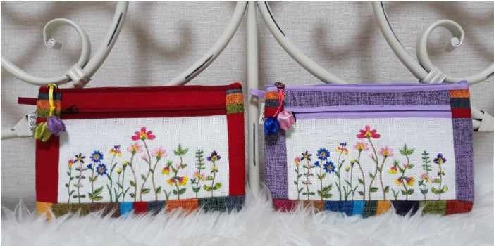 HEMP FLOWER EMBROIDERY POUCH