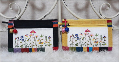 HEMP FLOWER EMBROIDERY POUCH