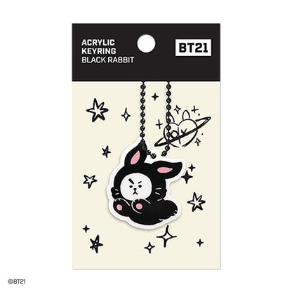 BT21 ACRYLIC SIMPLE KEYRING [BLACK RABBIT]