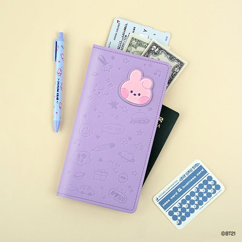 BT21 minini LEATHER PATCH PASSPORT COVER L