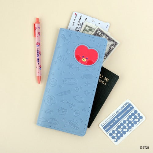 BT21 minini LEATHER PATCH PASSPORT COVER L