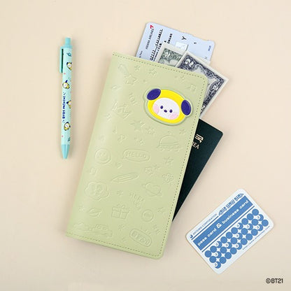 BT21 minini LEATHER PATCH PASSPORT COVER L