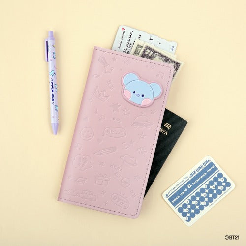 BT21 minini LEATHER PATCH PASSPORT COVER L