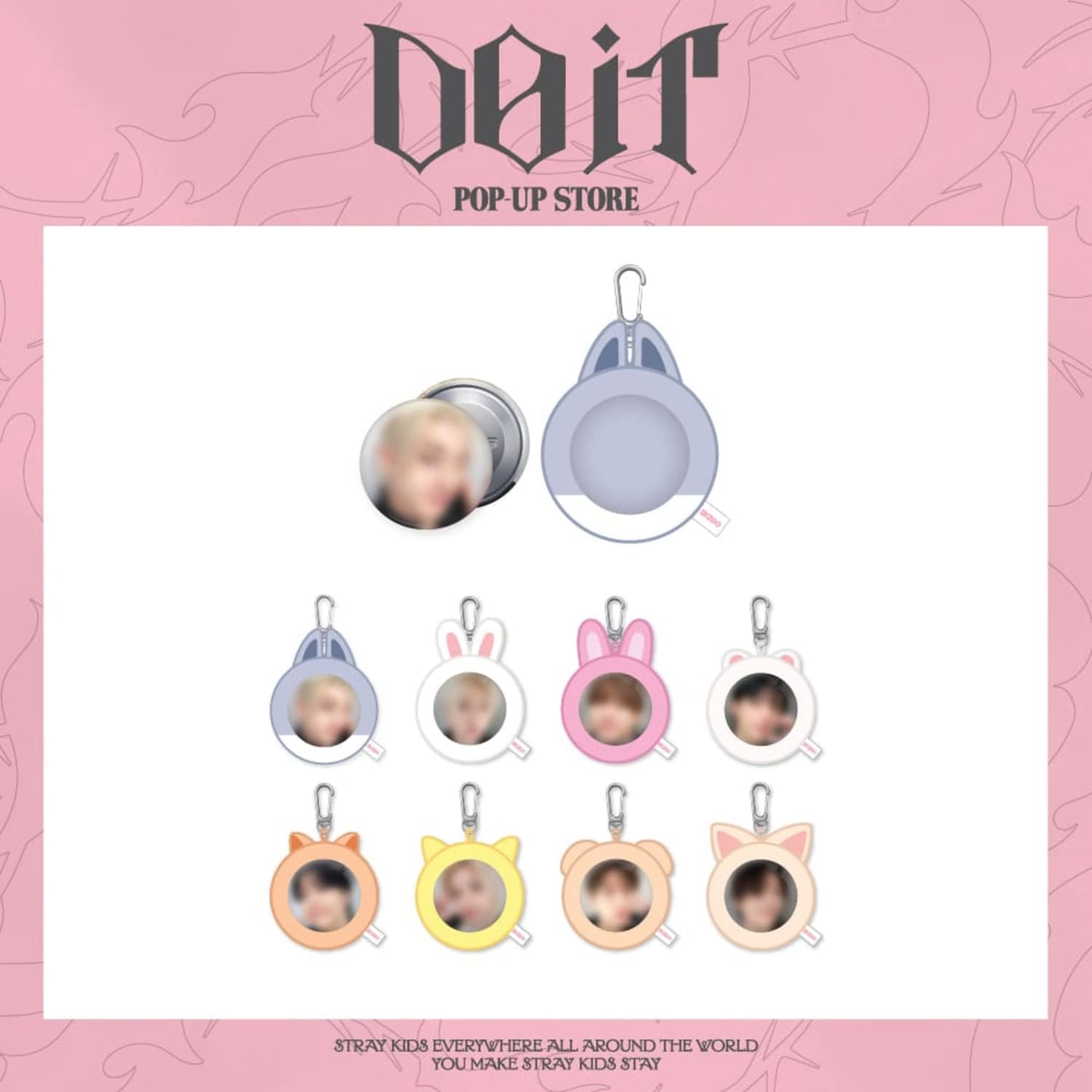 [PRE-ORDER]  STRAY KIDS "DO IT" POP-UP MD - SOFT FACE BADGE & SKZOO COVER SET