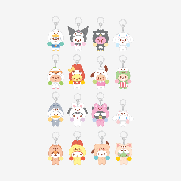 [PRE-ORDER] STRAY KIDS - SECRET FLOCKED FIGURE KEYRING (CHEER UP Ver.) - SKZOO X SANRIO CHARACTERS