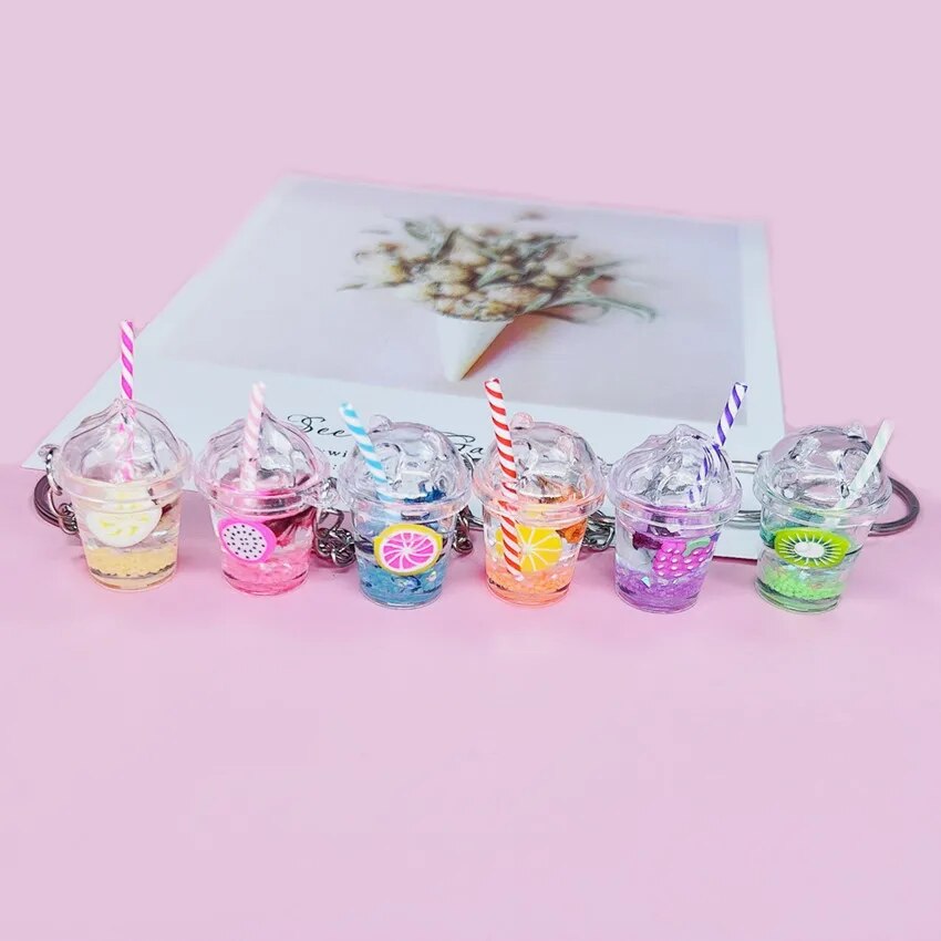 MINI LUMINOUS BUBBLE TEA CUP KEYRING