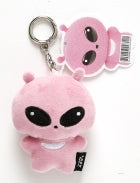 Baby alien pink plush keyring